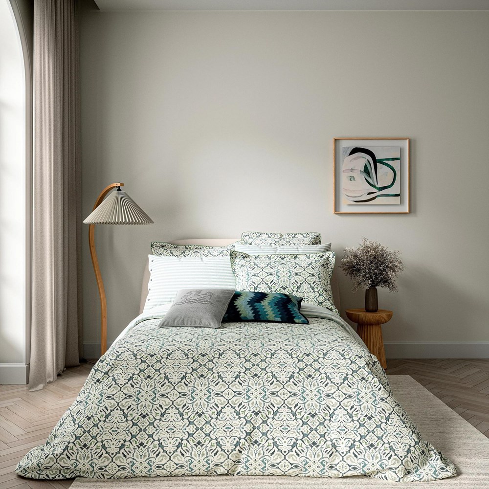 Hallie Bedding by Bedeck of Belfast in Celadon Green